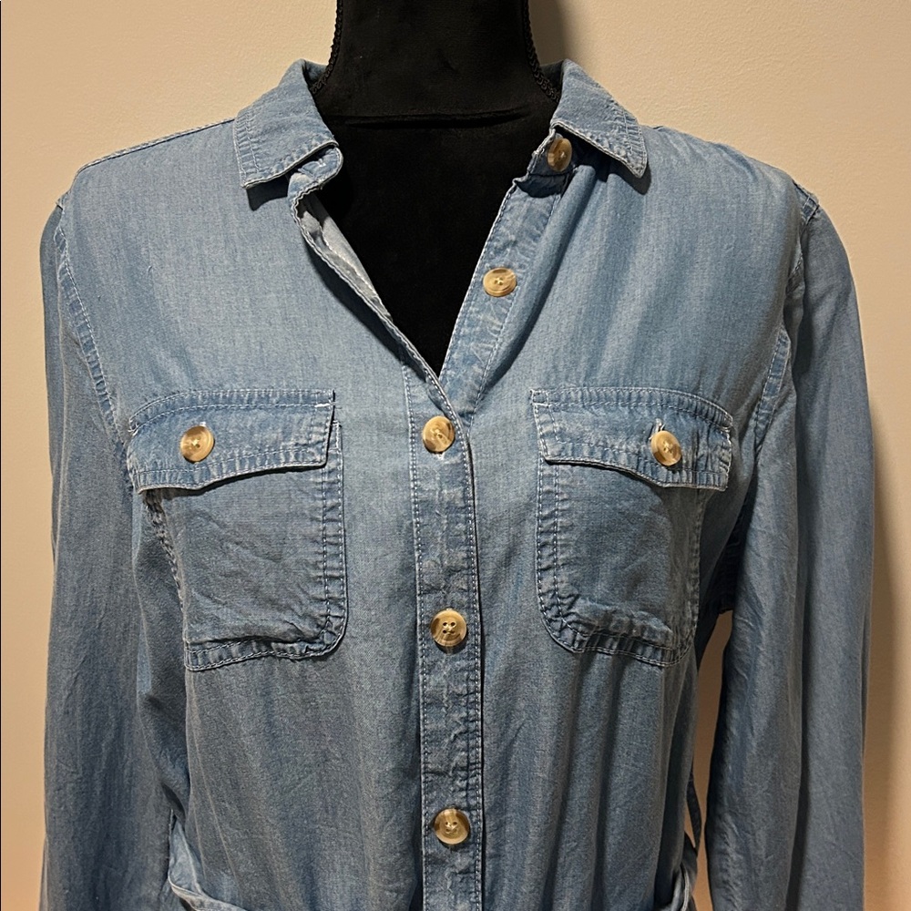 SO denim Long Sleeve Shirt Dress - Picture 2 of 7